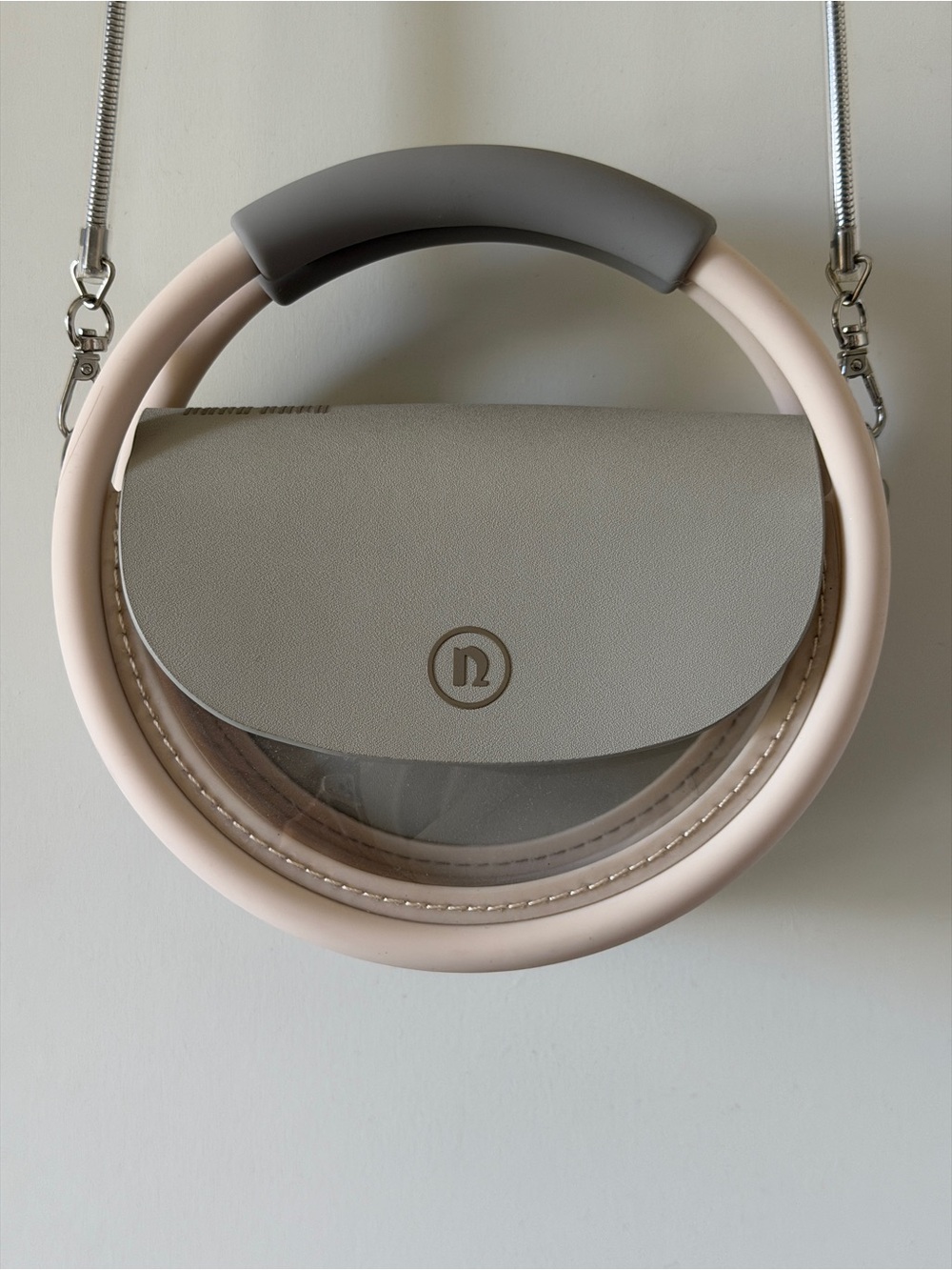 NaNa Round Mini Crossbody in Cream and Gray - Picture 2 of 3